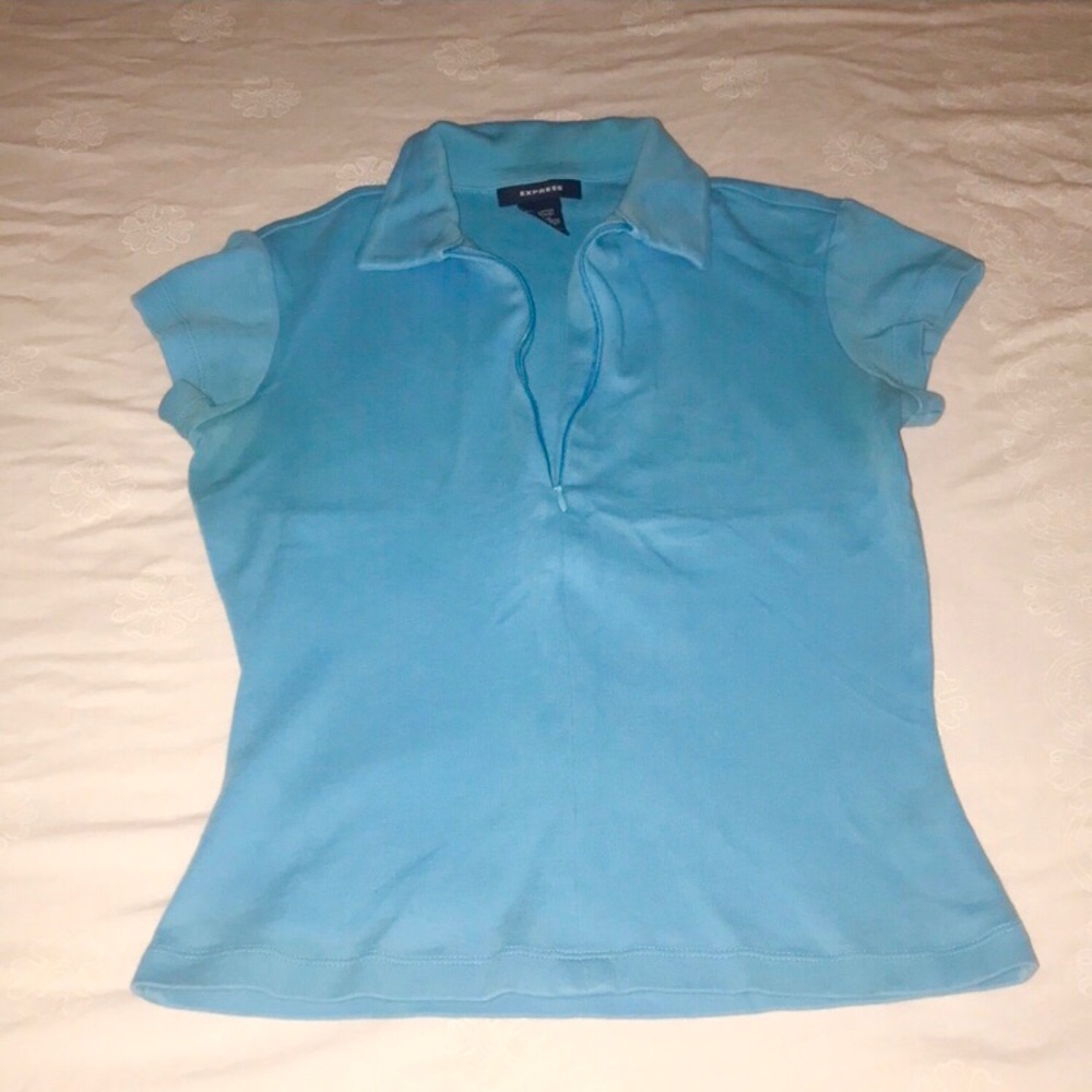 👕 Express blue zip up t shirt